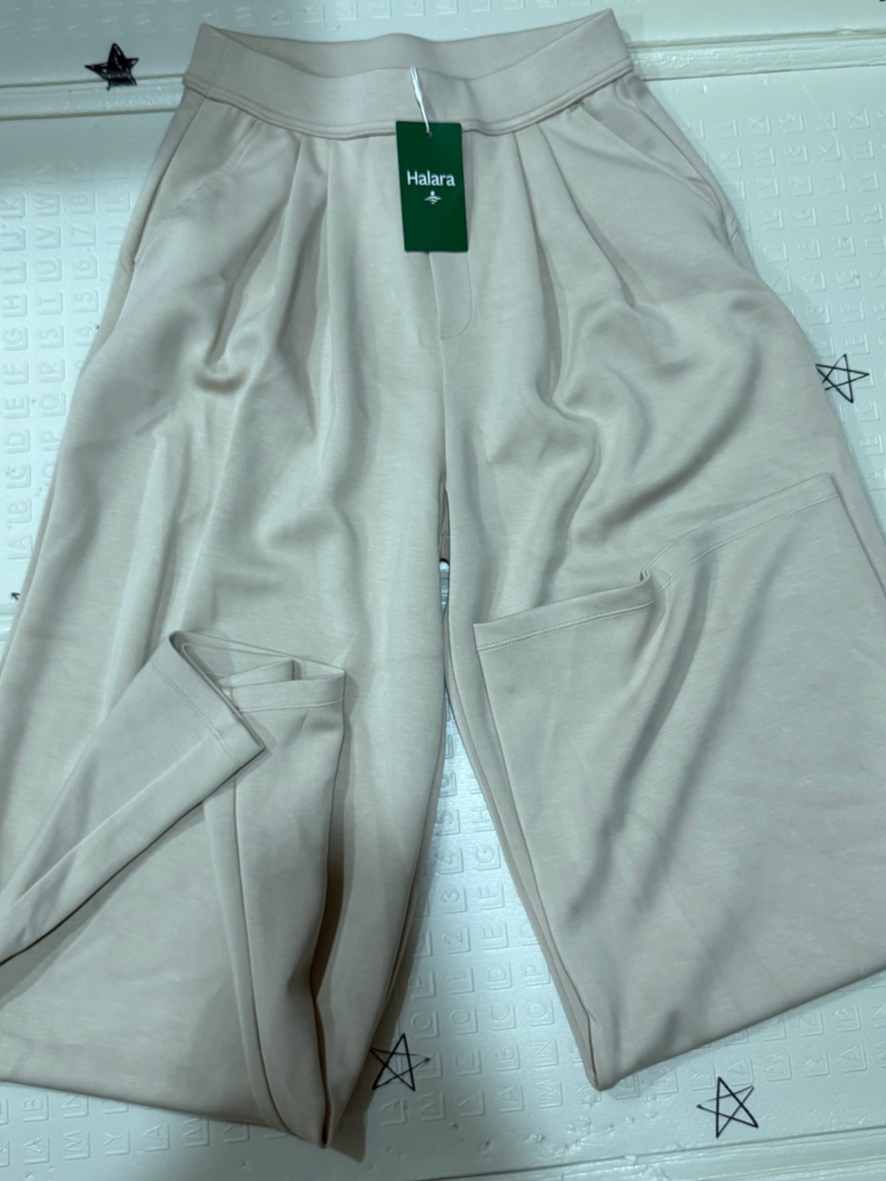 HALARA Wide-Leg Jumpsuit Pants in Light Taupe